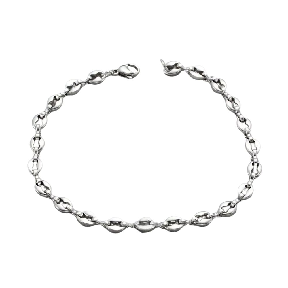 Classic Stainless Steel Coffee Bean Chain Bracelet Q0204