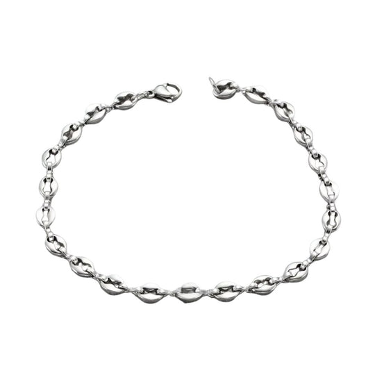 Classic Stainless Steel Coffee Bean Chain Bracelet Q0204