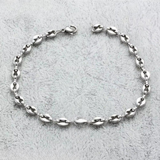 Classic Stainless Steel Coffee Bean Chain Bracelet Q0204
