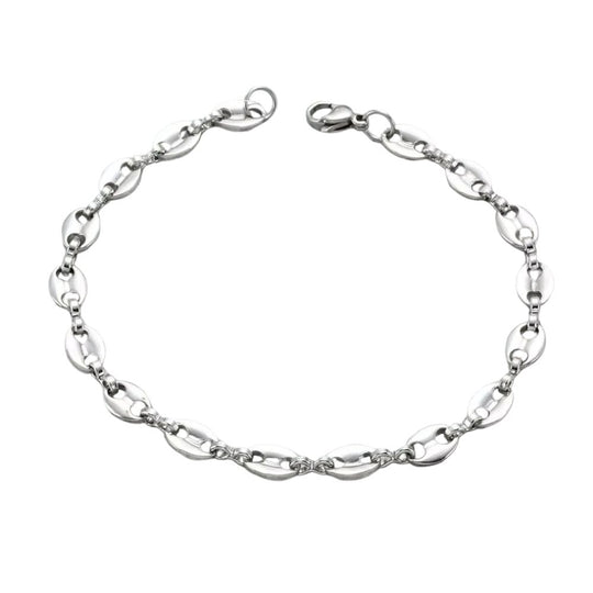 Classic Stainless Steel Coffee Bean Chain Bracelet Q0204