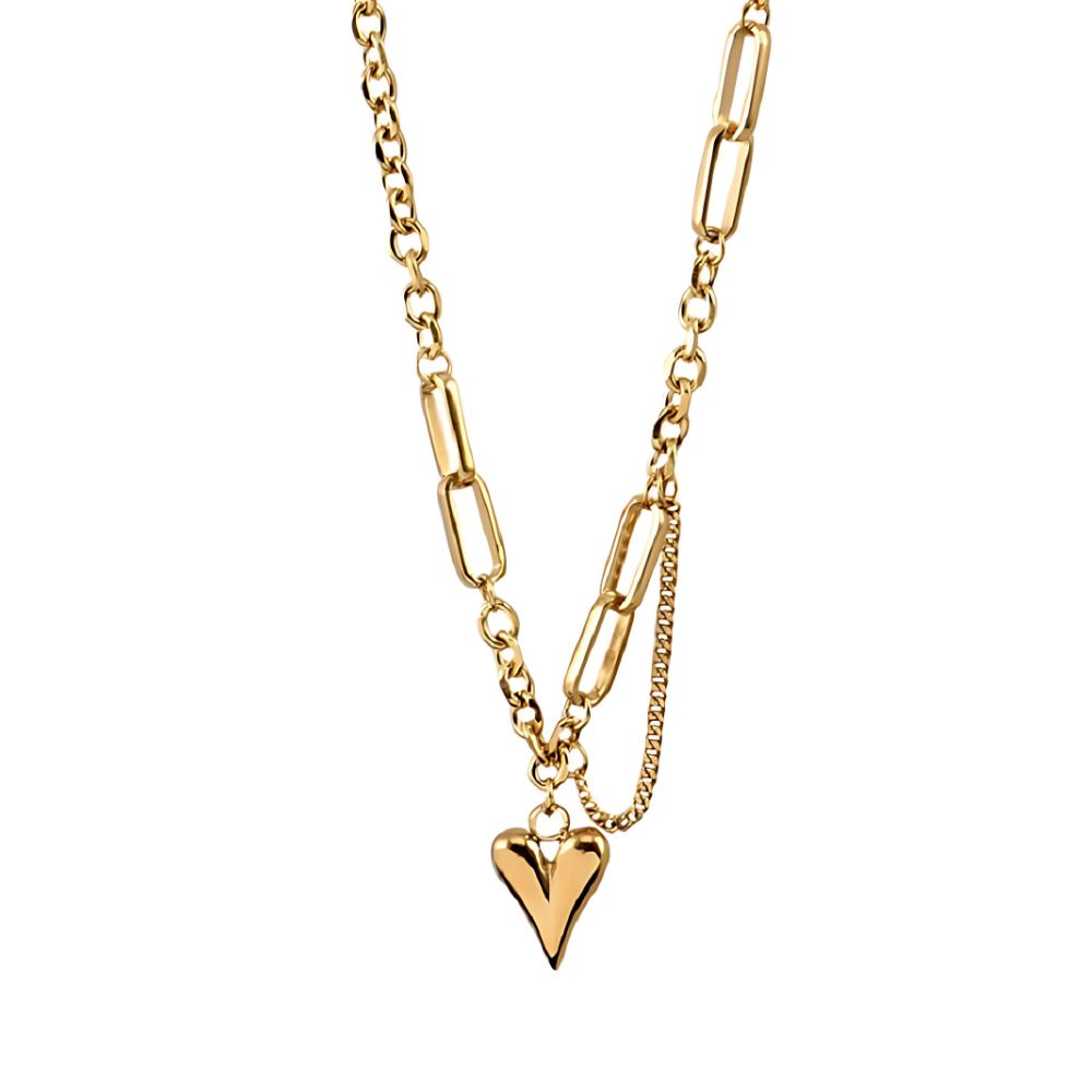 Fashion Gold Plated Dainty Heart Necklaces N1028