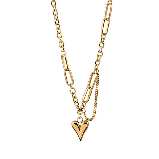Fashion Gold Plated Dainty Heart Necklaces N1028