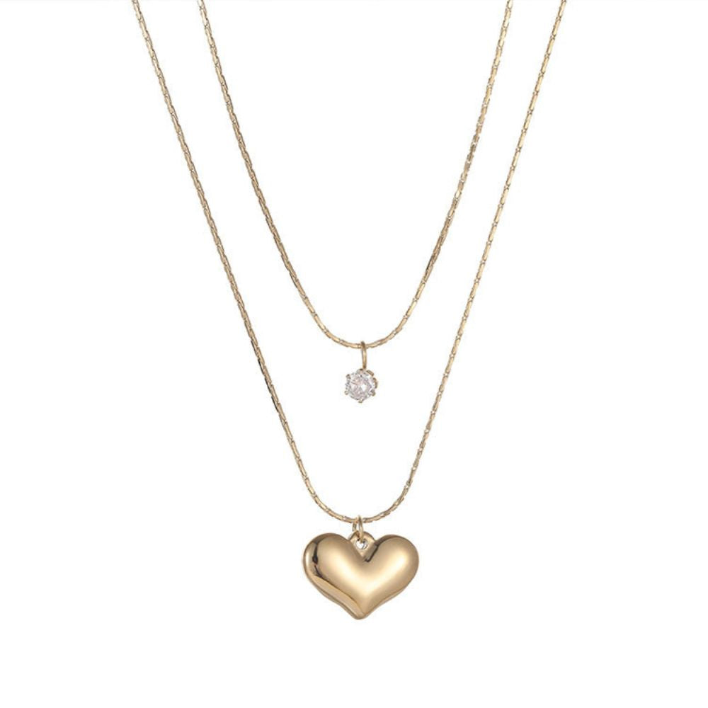 Fashion Gold Plated Dainty Heart Necklaces N1028