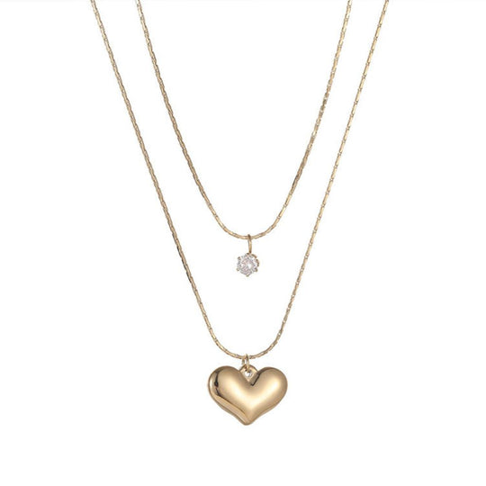 Fashion Gold Plated Dainty Heart Necklaces N1028